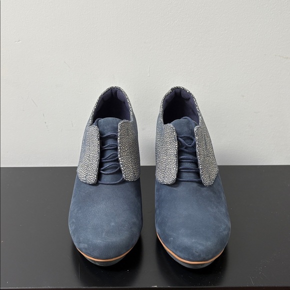 Camper Myriam platform Block heel nubuck suede leather blue white lace up US8.5 - Picture 5 of 13